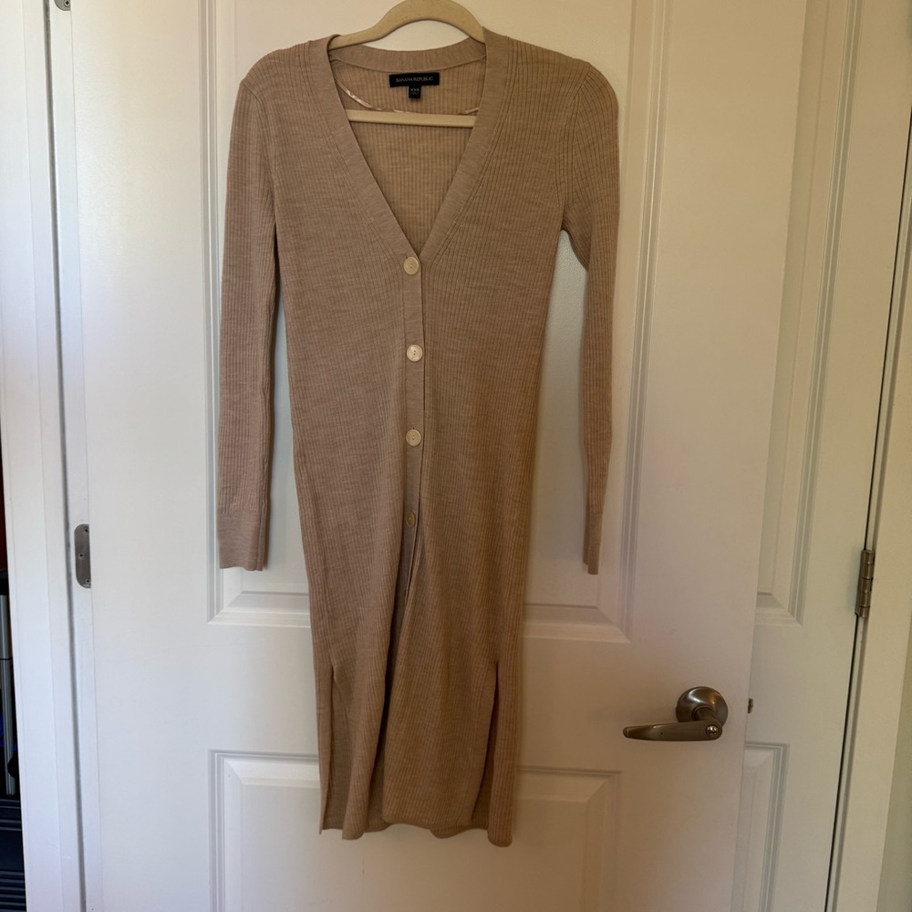 Banana Republic Tan Long Sleeve Dress